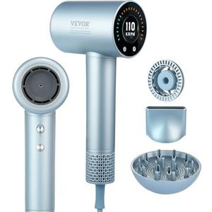 VEVOR Föhn - Blauw - Negatieve Ionen - Intelligent Zelfreinigend Mechanisme