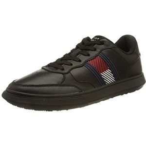 Tommy Hilfiger Heren Essential Leather Cupsole Evo Sneaker, Zwart, 41 EU