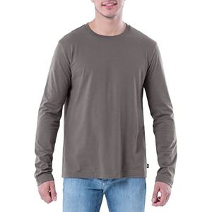 Lee Katoenen T-shirt met lange mouwen voor heren, Smoked Pearl, L