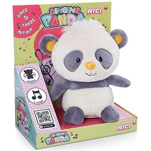 NICI Knuffeldier Singing Panda 20 cm I pluche dier met zingen en dansfunctie met 2 nummers van 30 seconden incl. batterijen I speelgoed om te zingen en dansen – 48417