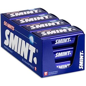 SMINT XL Peppermint, krachtige pepermuntjes, suikervrije pastilles voor een frisse adem, pakket van 12 blikjes