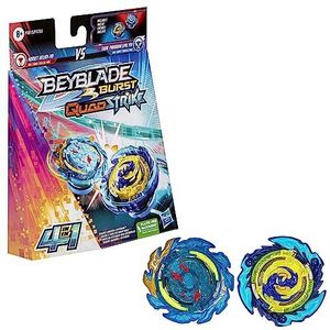 Beyblade Burst-duopack met draaitollen QuadStrike Komet Helios H8 en Tidal Pandora Epic P8, speelgoedtol voor tolgevechten