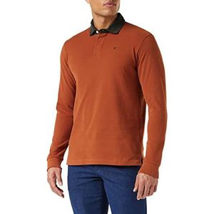 Hackett London Heren Flannel Trim Rugby Polo Shirt, Picante, S