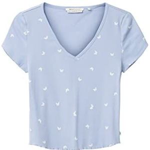 Tom Tailor Denim dames 1036538 T-Shirt, 31708 - Mid Blue Butterfly Print, XL