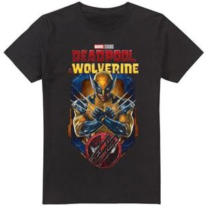 Marvel Deadpool & Wolverine Wolverine Torn Frame Unisex T-shirt, zwart, klein