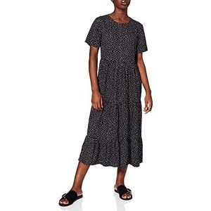 bestseller a/s Dames PCelle SS MIDI Dress BC jurk, Black/AOP: DOTS, L