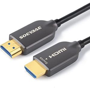 SOEYBAE Glasvezel HDMI-kabel 10m, HDMI-kabel 4K 2.0, ondersteunt 4K 60Hz, 18Gbps, HDCP 2.2, 3D, HDTV, compatibel met PS5 Blu Ray Xbox 360 PS4 PS3 PC
