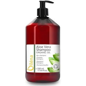 Oïléna - Biologische Shampoo, Aloë Vera & Argan, Sulfaat- & Siliconenvrij, Vegan, Anti-Aging, Hydraterend & Voedend, Voor Alle Haartypes, 500 ml