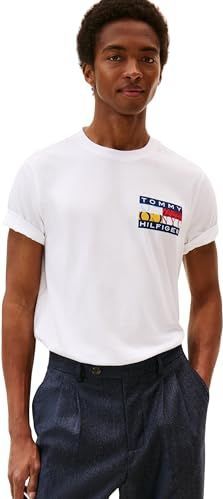Tommy Hilfiger - Colour Flag - T-shirt - Korte Mouwen - Zacht Gebreide Stof