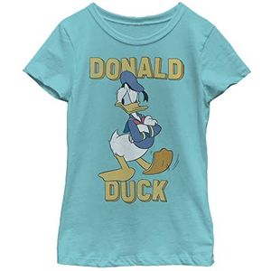 Disney Characters Donald Duck Girl's Solid Crew Tee, Tahiti Blue, X-Small, Tahiti Blue, XS