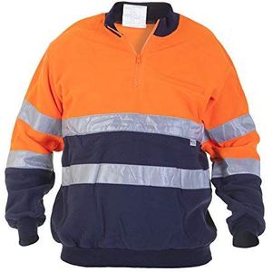 Hydrowear 040451-ON Texel Fleece jas, groot formaat, Hi-Vis Oranje/Navy