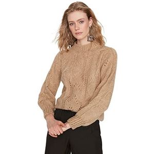 Trendyol Polyester Mix Trui - Bruin - Regular S Bruin, BRON, S