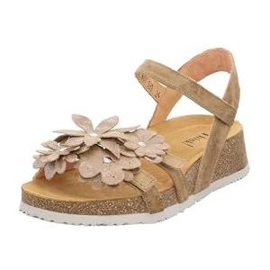 Think! dames KOAK chromfrei gegerbte nachhaltige Sandale, LINEN/KOMBI 4000