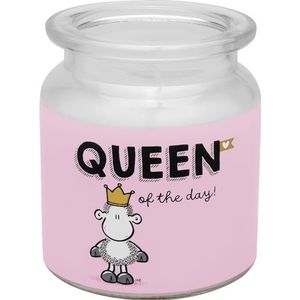 Kaars in glas motief Queen: geschenkartikel met spreuk Queen of The Day