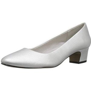 Easy Street Prim Dress Pump voor dames, Zilveren Satijn, 35.5 EU