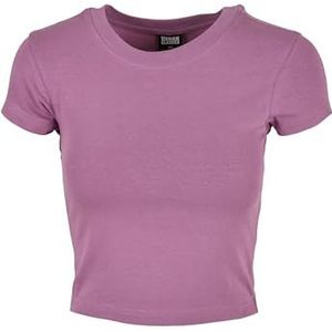 Urban Classics Dames T-Shirt Ladies Stretch Jersey Cropped Tee, Vrouwen Top verkrijgbaar in vele kleurvarianten, maten XS - 5XL, Duskviolet, 5XL