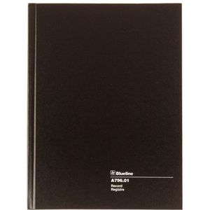 Blueline Record Book, zwart, 26 x 19,5 cm, 200 pagina's (a796.01)