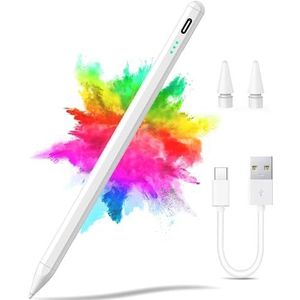 Stylus voor touchscreen, pen voor iPad 2018-2023, pen voor afwijzing van de palm, universeel voor iPad, iPhone en andere tablets, tabletpen voor nauwkeurig schrijven/tekenen