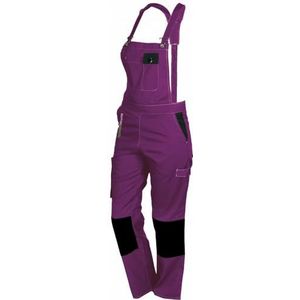 Fashion Sécurité Pep's Werk-tuinbroek voor dames, paars (violet/zwart), maat: XL (48/50)