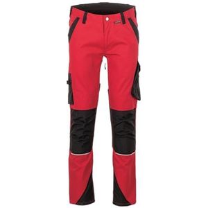 Planam Heren Cargo Norit herenbroek met tailleband, rood/zwart, 106