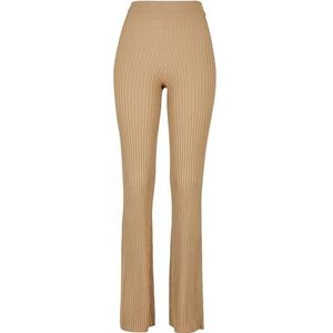 Urban Classics Damen Leggings Ladies Flared Rib Knit Leggings unionbeige 5XL