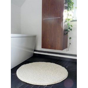 Benuta Hoogpolig tapijt Swirls Shaggy langpolig beige ø 120 cm rond kunstvezel