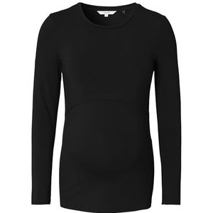 Noppies Nore Nursing Bi-Stretch Top Ls T-shirt voor dames, Black - P090, XS