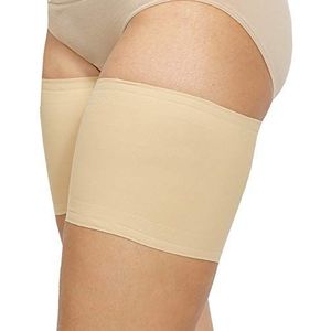 Bandelettes Original Anti-Schuurdijenbanden – Gepatenteerd Elastisch om Schuren te Voorkomen – Comfortabel, Antislip, Huidvriendelijk – Unisex, Maat E (XX-Large, 73–77 cm), Beige