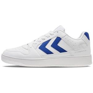 hummel Unisex ST. Power Play CL Sneaker, wit/blauw, 36 EU, witblauw., 36 EU