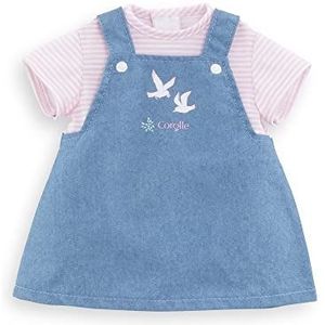 Corolle 9000110840 jurk gestreept, Loire, poppenaccessoires, poppenkleding, voor alle 30 cm babypoppen, vanaf 18 maanden, blauw
