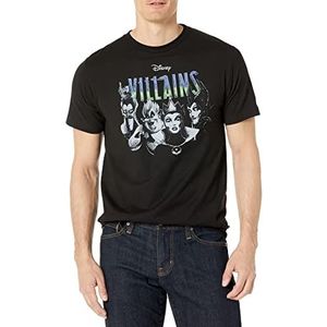 Disney Villains Fabulous Four Young Heren T-shirt met korte mouwen zwart, Schwarz, L