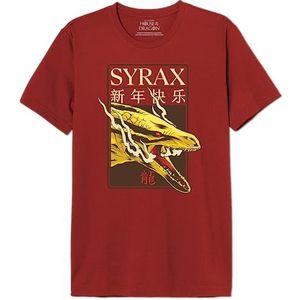 House of the Dragon MEHOFTDTS026 T-shirt voor heren, draak, rood, maat XL, Rood, XL