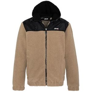 Schott NYC SWWARD2 Fleece sweatshirt met ritssluiting, beige, M, Beige, M