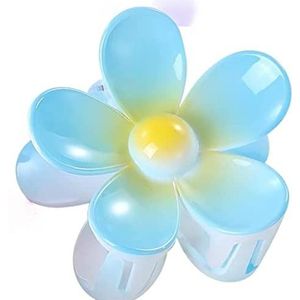 Hawaïaanse bloem haarclips, bloem haaraccessoires geschenken voor vrouwen, gradient bloem haar voor meisjes en vrouwen, ABS bloem non-slip jumbo clips, gradient blauw