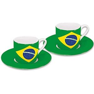 Könitz Flags Brasil Espressokopjes 2-delige set keramic