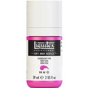 Liquitex 1959987 Professionele acrylverf Soft Body - Artiestenverf met romige, ondoorzichtige consistentie, hoge pigmentatie, lichtecht en verouderingsbestendig, flacon van 59 ml - Rosa Fluo
