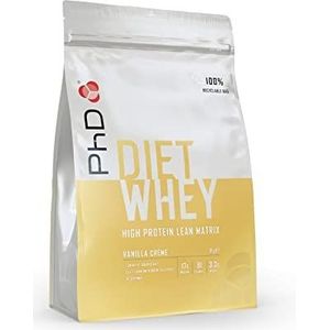 PhD Nutrition Diet Whey Protein Poeder Mager Whey Protein Protein Poeder Laag Suiker Vanille Crème - 500 g (20 porties)