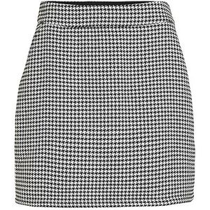 Vila VIDAFNY getailleerde rok - NOOS, Zwart/Checks:houndstooth W. Wit, 34