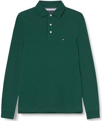 Tommy Hilfiger Heren 1985 Slim LS Polo MW0MW20182 L/S Polo, Groen, XS, Groen (Sier Groen), XS