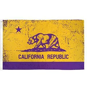 California Purple and Gold Vlag 150x90 cm - Californische Republiek vlaggen 90 x 150 cm - Banner 3x5 ft Hoge kwaliteit - AZ FLAG