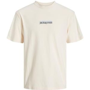 JACK & JONES JORLAFAYETTE EMB Tee SS Crew Neck, Botercrème/detail: jj, S