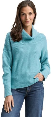 TOM TAILOR - Trui - Cyaan Blauw - Losse Pasvorm - Lange Mouw