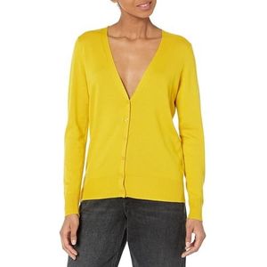 Amazon Essentials Women's Lichtgewicht vest met V-hals (verkrijgbaar in grote maten), Donkergeel, L