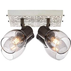 BRILLIANT Tolosa spotplaat 4-pits creme/rookglas binnenverlichting, spots, rondel | 4x D45, E14, 6W, geschikt voor hanglampen (niet inbegrepen) | A ++ | Draaibare hoofden