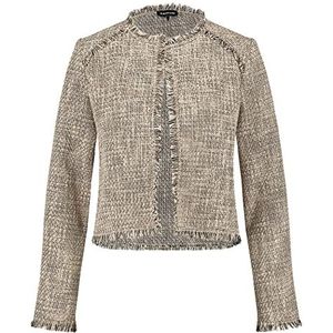 Taifun Dames 330307-11059 jas jeans + stof, roasted hazel patroon, 34, Roasted hazel patroon, 34