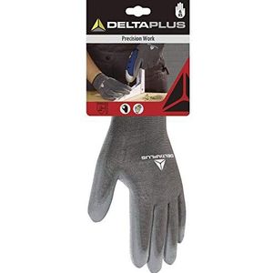 Deltaplus DPVE702PG07 polyester fijn gebreide handschoen/palm Pu, grijs, maat 07