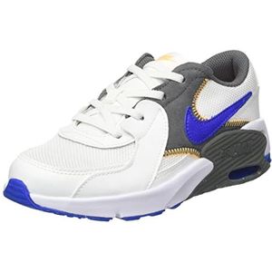 NIKE Air Max Excee Sneaker voor jongens, Summit White Racer Blauw Ijzer Grijs, 38.5 EU