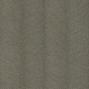 Rasch - 720303 - Vliesbehang - Groen Goud Metallic - Visgraatpatroon