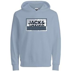 Jack & Jones Jcologan Print Sweat Hood Sn Mni, subdued blue, 122