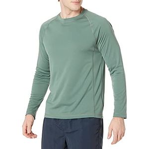Amazon Essentials Men's Sneldrogend zwemshirt met lange mouwen (UPF 50), Groen, L